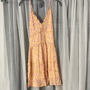 Love Tree Floral Mini Dress in Yellow and Pink